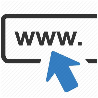 Blue mouse cursor pointing on the WWW