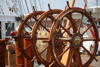 Picture of boat steering wheel